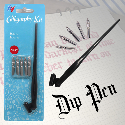 Pluma Dip de Manga para caligrafía, soporte de pluma + 6 nichos para escritura, Kit de dibujo, artículos de escritorio para bolígrafos ► Foto 1/6