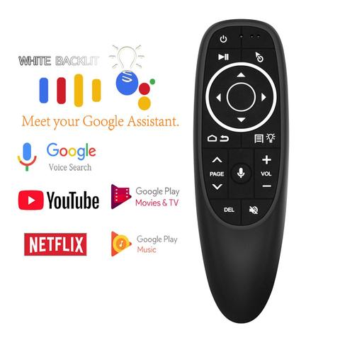 Mando a distancia G10s pro para caja Android tv, Control remoto por voz, giroscopio inalámbrico de 2,4G, micrófono de aprendizaje IR para decodificador T9 H96 MECOOL XIAOMI ► Foto 1/6