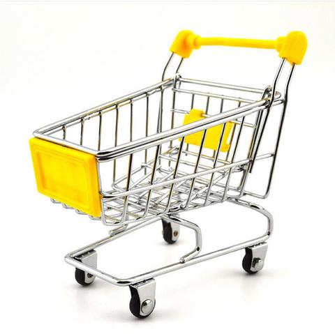 Mini carrito de mano de supermercado para bebé, carrito de compras de escritorio, almacenamiento de decoración juguete para regalo, accesorios para niños, carrito de mano de compras de simulación ► Foto 1/1