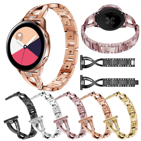 Correa de reloj de acero inoxidable para Samsung Galaxy Watch active 2, 20mm, bandas de muñeca para Samsung Gear sport S2 ► Foto 1/6