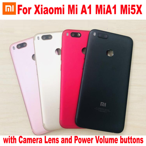 Carcasa de batería Original para Xiaomi Mi A1 MiA1 5X, carcasa trasera de Metal + botones de volumen de energía + lente de cámara MDE2 ► Foto 1/2