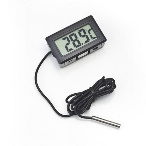 LCD termómetro de temperatura Digital para baño de agua temperatura congeladores refrigeradores enfriadores Mini 1 M sonda negro ► Foto 1/5