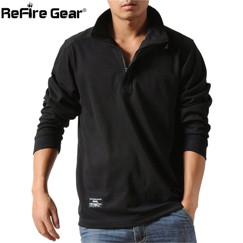 Camisetas informales de algodón de Refire Gear para hombre, ropa interior táctica de manga larga suelta, militar, de gran tamaño, para negocios y ocio, Primavera ► Foto 1/6