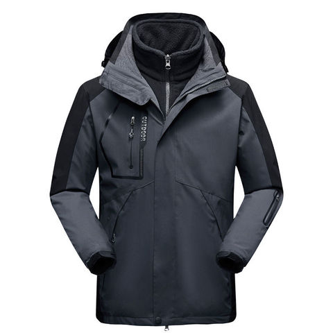 Chaqueta de L-5XL 3 en 1 para hombre, abrigo cortavientos de gran tamaño, impermeable, para acampar, senderismo, escalada, esquí, peces, para exteriores ► Foto 1/6