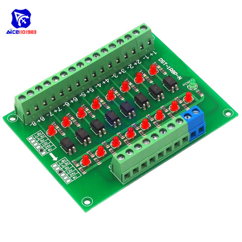 Diymore-DST-1R8P-N optoacoplador de 8 canales, módulo de aislamiento de 24V a 5V, placa de conversión de voltaje de nivel de señal PLC para Arduino ► Foto 1/6