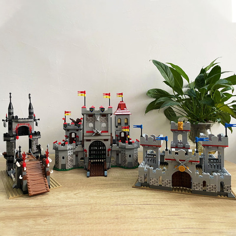 Castillo de los caballeros medievales de la serie creativa, torre de ladrillos, caballo, princesa reinos, Juegos Militares, regalo de Juguetes de bloques de construcción ► Foto 1/6