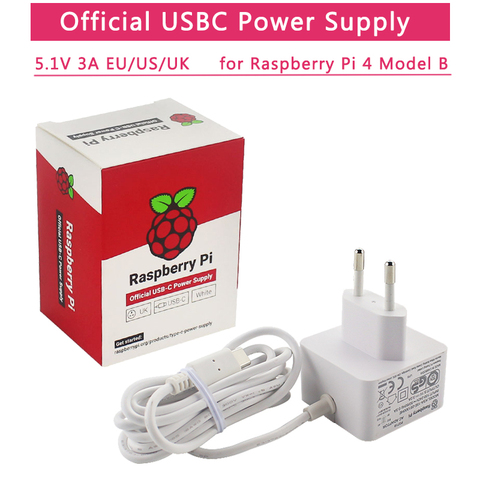 Adaptador de corriente de USB-C oficial Raspberry Pi 4, fuente de alimentación de 5,1 V, 3A, Cable de 1,5 m, 18 AWG, para Raspberry Pi 4 Modelo B ► Foto 1/6