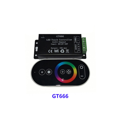 Controlador led táctil GT666 DC12-24V 6Ax3channel, controlador RBG para tira de luces led RGB 5050 ► Foto 1/3