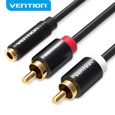 Vención de la hembra de 3,5mm Jack a 2RCA macho Cable de Audio RCA Jack Splitter Y Cable para iPhone amplificador de cine en casa DVD auriculares AUX ► Foto 1/6