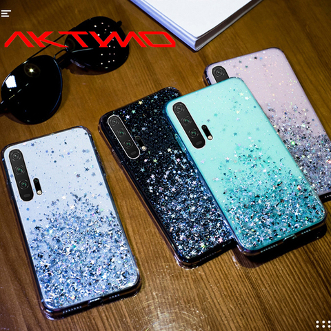 De moda Bling Glitter cubierta de estrellas para Huawei P30 Honor 8S 8A 8X 8C 7A 7C 9X 20S 20 Pro 9 10 Lite Y5 Y6 Y7 2022 AUM-L41 caso ► Foto 1/6