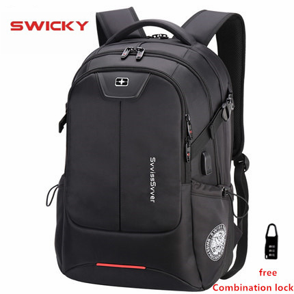 SWICKY, bolso multifunción de gran capacidad para hombre, moderno, de viaje, con carga usb, resistente al agua, antirrobo, mochila para ordenador portátil de 15,6 pulgadas para hombre ► Foto 1/5