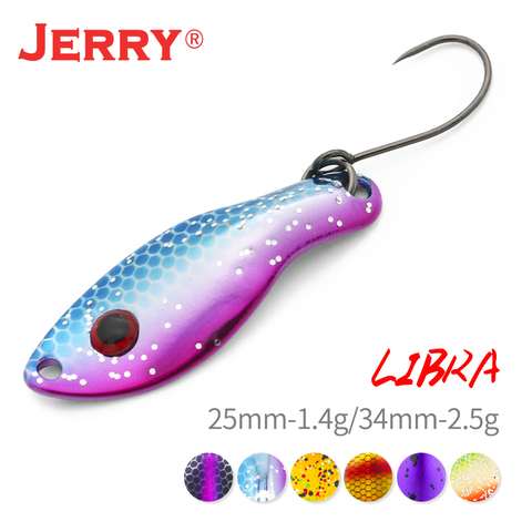 Jerry Libra-señuelo de pesca ultraligero, 1,4g, 2,5g, cuchara de latón, Micro recubrimiento UV, colores mate, cebo de agua dulce, equipo de pesca de truchas ► Foto 1/6