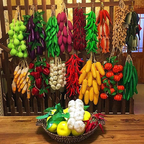 Comida de imitación Artificial para decoración del hogar, fruta de pimienta falsa, accesorios de fotografía para habitación, decoración de Navidad para la pared ► Foto 1/6