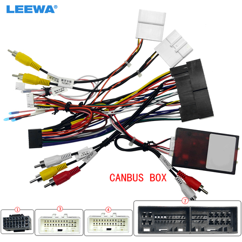 LEEWA-arnés de cableado estéreo de 16 pines para coche, soporte CANbus para Hyundai Elantra/SantaFe/IX45/K3/Sportage/Sorento OEM SPDIF amplificador ► Foto 1/6