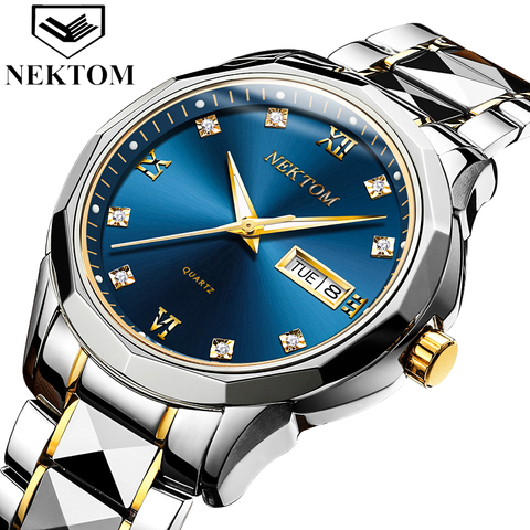 NEKTOM superior de la marca de lujo de 2022 nuevos relojes deporte cronógrafo relojes para hombre impermeable completa de acero reloj de cuarzo Casual ► Foto 1/6