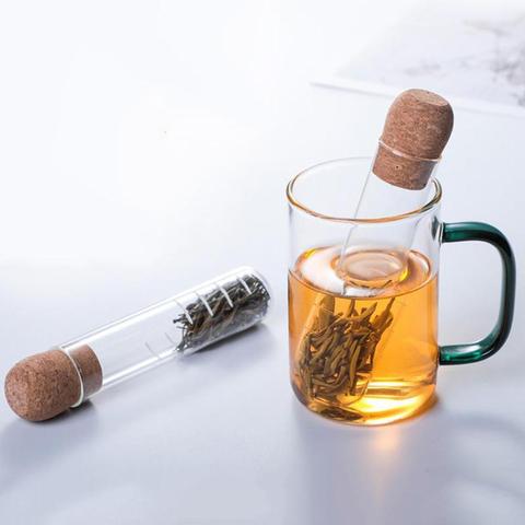 Colador de té transparente creativo, juego de té de vidrio resistente al calor, dispositivo de fabricación de té, filtro de tubo informal, nuevo estilo ► Foto 1/6