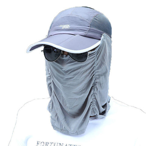 Gorro de senderismo para deportes al aire libre, protección UV para cubrir cuello y rostro, protección solar para pesca, sombreros para exteriores ► Foto 1/6