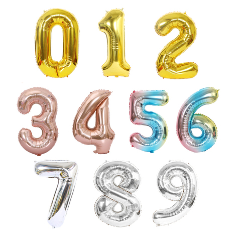 Globo de aluminio de 40 '', 32'' y 16 ''para niños y adultos, figuras de helio de gas, globos, adornos para fiesta de cumpleaños ► Foto 1/5