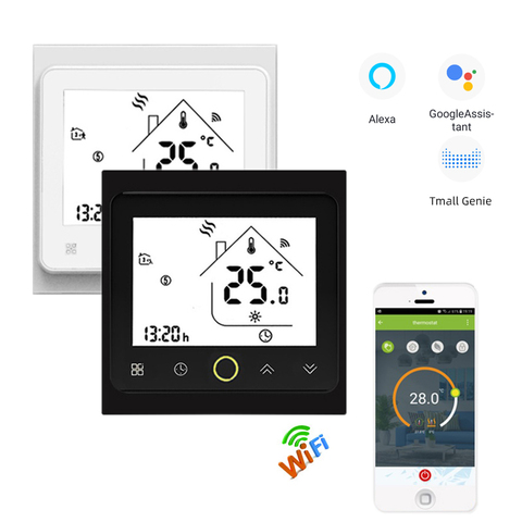 Termostato WIFI de la serie BHT-002 para calefacción de agua, caldera eléctrica a Gas para calefacción, pantalla táctil LCD, controlador de temperatura con Alexa ► Foto 1/6