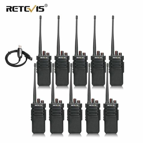 RETEVIS-walkie-talkie resistente al agua RT29 IP67, 10 Uds. UHF / VHF VOX, transceptor de Radio bidireccional + cable para fábrica de almacenes agrícolas ► Foto 1/6