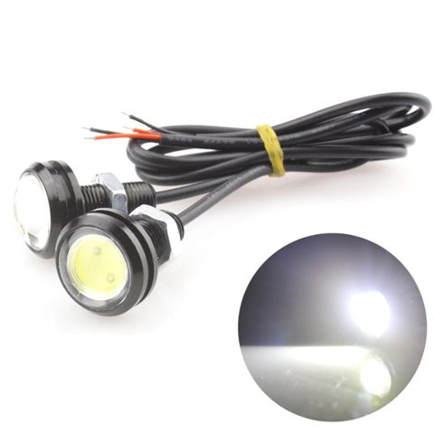 Una cabeza 23mm tipo ojo de águila para coche DRL Led luces de circulación diurna LED de respaldo 12V invertir estacionamiento señal automóviles lámparas DRL ► Foto 1/6