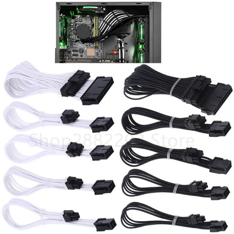 Extensión de manga Cable de alimentación 24 pines A TX/EPS/8 pines PCI-E GPU/8 pines CPU/6 pines PCIE/4 pines Cable de CPU con peines 18 AWG ► Foto 1/6