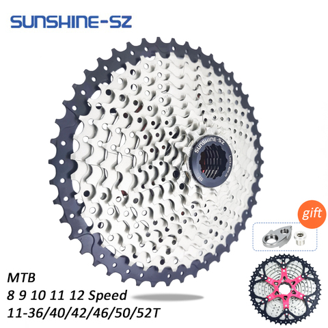 SUNSHINE-Cassette de bicicleta de montaña, piñón libre de bicicleta de montaña, 36T, 40T, 42T, 46T, 50T, 52T, para SHIMANO, 8, 9, 10, 11, 12 velocidades ► Foto 1/6