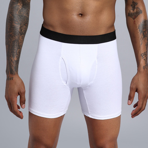 Calzoncillos bóxer de algodón para hombre, ropa interior corta y transpirable, pantalones cortos flexibles de talla grande ► Foto 1/6