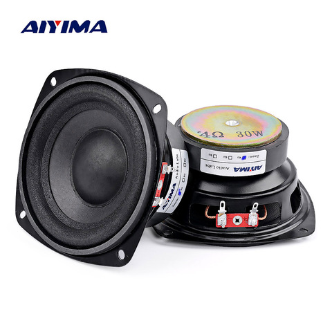 AIYIMA-altavoz de Audio de 4 pulgadas para cine en casa, Subwoofer de sonido de larga duración, 4, 8 Ohm, 30W, estéreo Hifi, 2 unidades ► Foto 1/6