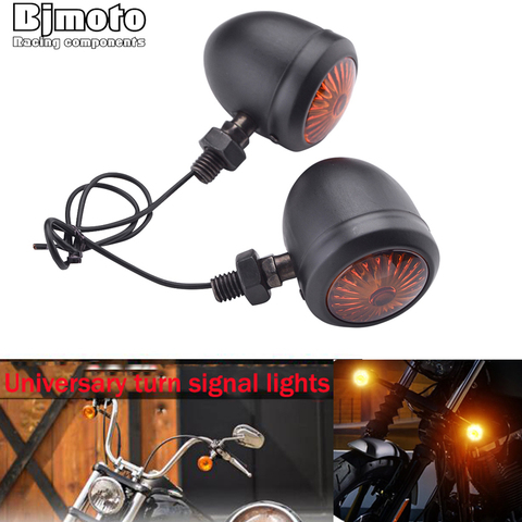 Luces LED con indicador de señal de intermitente para motocicleta, linterna retro tipo bala, para Harley, Honda, Suzuki, Yamaha, Kawasaki y ATV, 2 uds. ► Foto 1/6