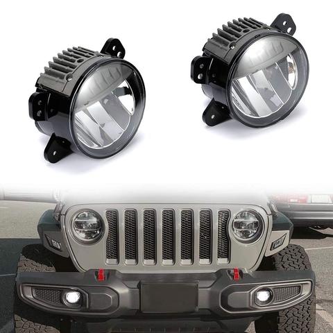 Luces LED antiniebla para Jeep Wrangler JL JLU Rubicon Sahara 2022, con luz de parachoques de plástico, lámpara LED antiniebla en juego ► Foto 1/6