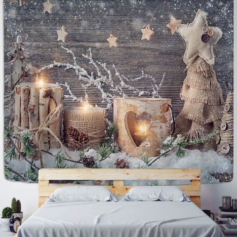Tapicería de decoración para el hogar, colgante de pared de Navidad, Hippie, para chimenea, árbol de Navidad, tapiz de gran tamaño, decoración Bohemia ► Foto 1/6