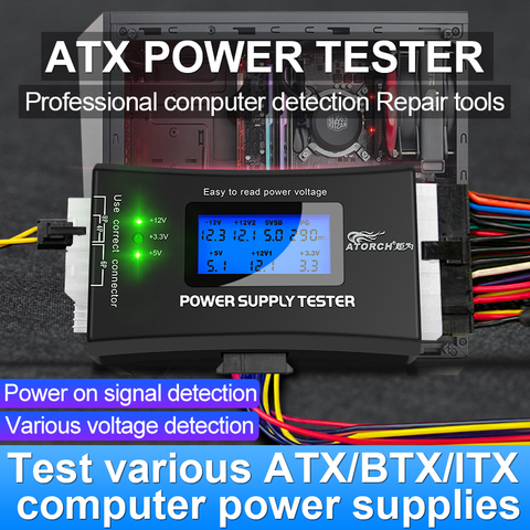 Fuente de alimentación ATX para ordenador, voltímetro digital de CC, voltímetro eléctrico de 12v, medidor de voltios, detector de prueba de voltaje usb ► Foto 1/6