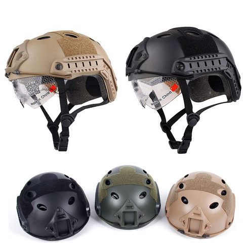 Airsoft-cubierta táctica para casco rápido, gafas de cristal para exteriores, protector para caza, casco rápido ligero ► Foto 1/6