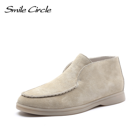 Smile Circle-zapatos planos de piel auténtica para mujer, mocasines informales sin cordones, para otoño ► Foto 1/6