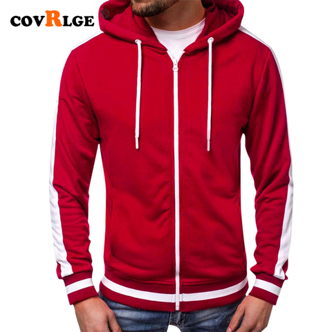 Covrlge-Sudadera con capucha de manga larga para Hombre, informal, color negro, rojo, talla grande, MWW174, 2022 ► Foto 1/6