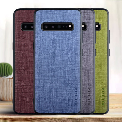 Funda de piel sintética con patrón cruzado para Samsung galaxy S10 5G Plus, carcasa protectora para teléfono móvil Samsung galaxy S10E ► Foto 1/6