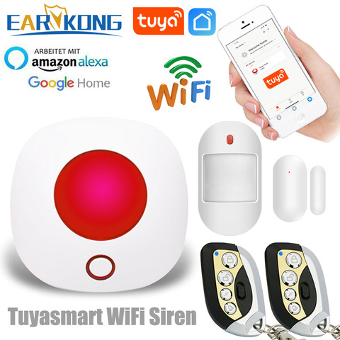 Tuyasmart-sistema de alarma antirrobo para el hogar, estroboscópico inalámbrico de 433MHz, sirena, alarma de casa inteligente, vida útil, Tuyasmart, Alexa y Google, aplicación para hogares ► Foto 1/6