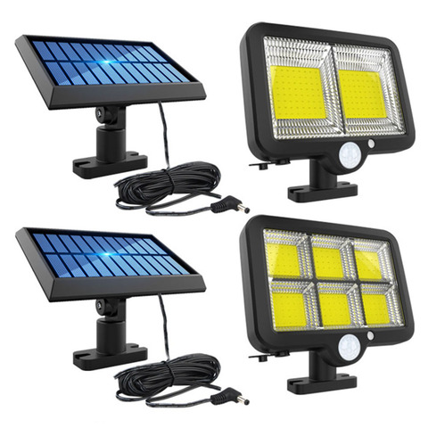 Lámpara con Sensor de movimiento para exteriores, luz Solar recargable COB, 150/180 LED, resistente al agua, luz de pared, decoración de jardines ► Foto 1/6