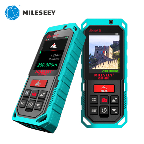 Mileseey-Medidor láser profesional para exteriores, telémetro láser profesional con Bluetooth, cinta métrica láser de 200M con cámara ► Foto 1/6