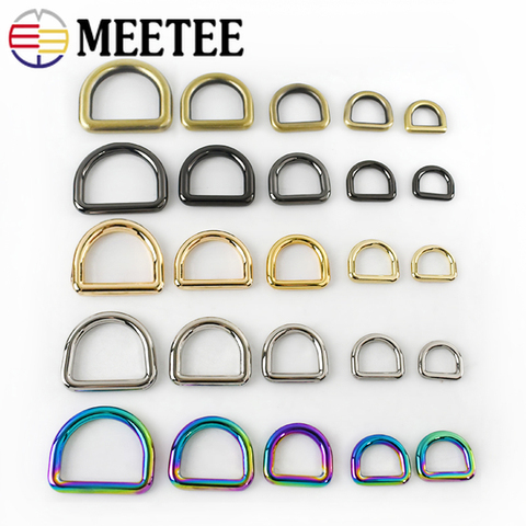 Meetee-10 Uds. De hebillas de Metal para anillo O D de 10-38mm, correa de mochila, cinturón de correa para perro y mascota, cierre de correas, bolsas de cuero para manualidades DIY, accesorios ► Foto 1/6