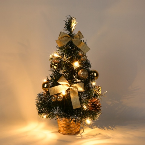 Árbol de Navidad de 40CM de alto con luces LED, adornos navideños para el hogar, decoraciones para árboles de Navidad de escritorio ► Foto 1/6