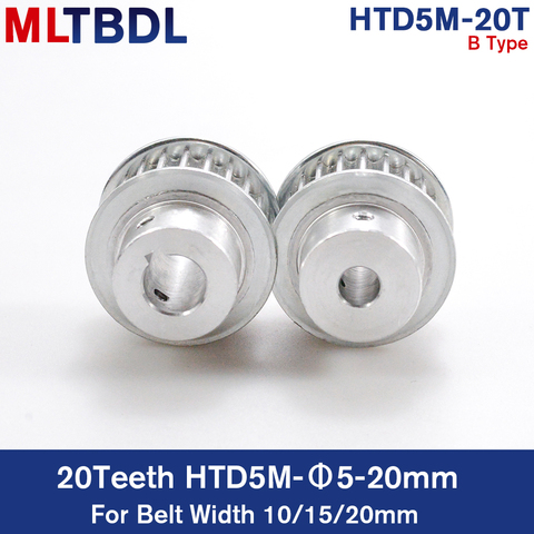 20 dientes HTD 5M polea síncrona diámetro 5/6/6.35/8/10/12/14/15/18/19/20mm para Width15/20mm BF keyway HTD5M correa dentada rueda ► Foto 1/6