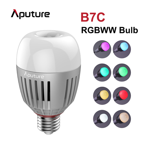 Aputure-bombilla inteligente LED B7C, 7W, RGBWW, 2000K-10000K, atenuación continua ajustable, Control por aplicación, luz de fotografía ► Foto 1/6