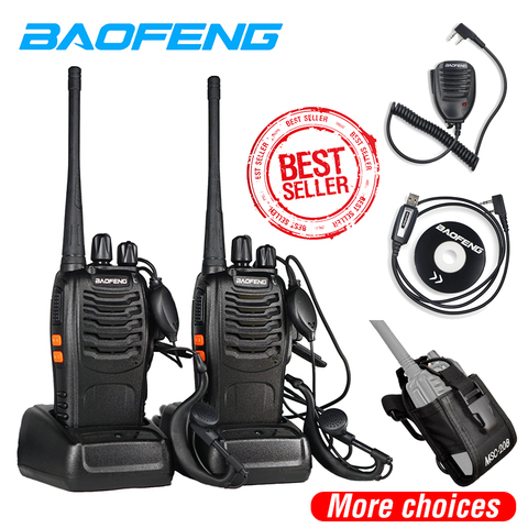 Baofeng-walkie-talkie BF-888S de 5W, radio bidireccional, UHF, 400-470MHz, comunicador cb portátil, transceptor de 16 canales para hotel hunt, 2 uds. ► Foto 1/6