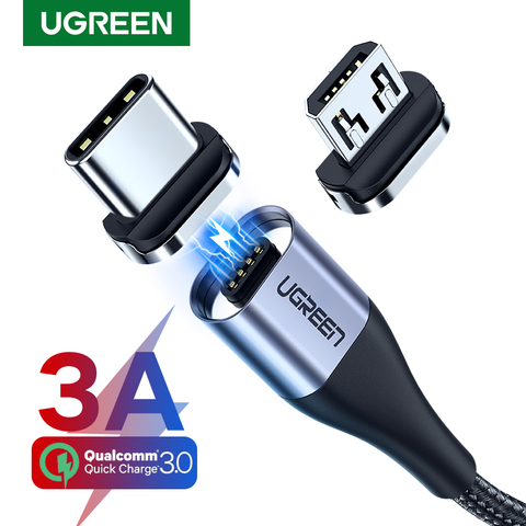 UGREEN-Cable de carga magnética USB tipo C, accesorio de datos, USB Micro, de teléfono móvil ► Foto 1/6
