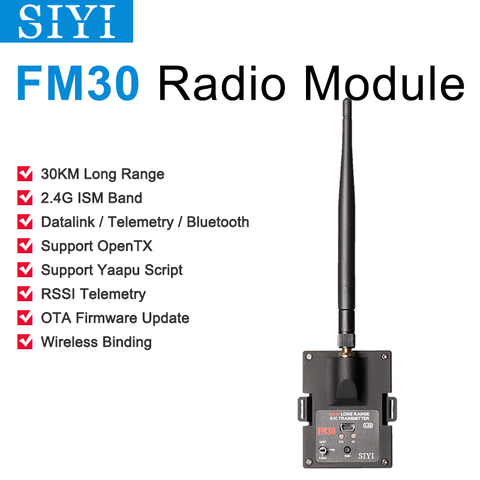 SIYI-Módulo de Radio FM30 con telemetría Datalink, receptor Bluetooth OpenTX para Drones de carreras, 2,4G, 30 transmisor KM ► Foto 1/6