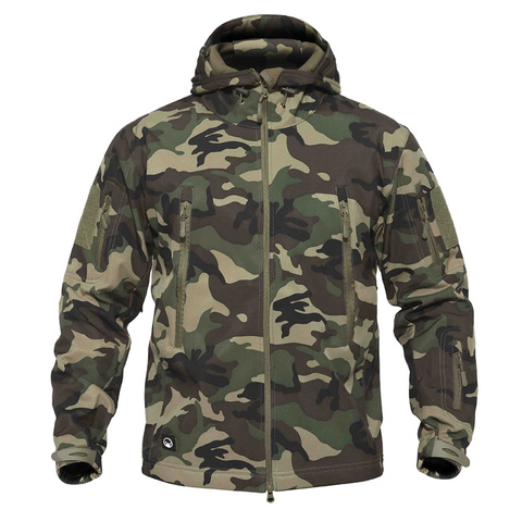 Chaqueta táctica militar de piel de tiburón para hombre, rompevientos impermeable, abrigo cálido de invierno, ropa para camuflaje de ejército con capucha ► Foto 1/6