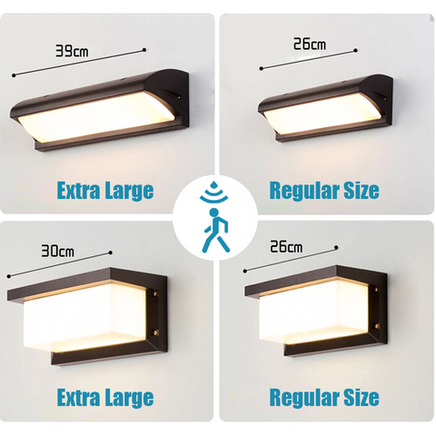 Luz LED de pared para exteriores, impermeable, IP65, sensor de movimiento,  iluminación al aire libre, luces de porche, balcón, jardín, lámpara de