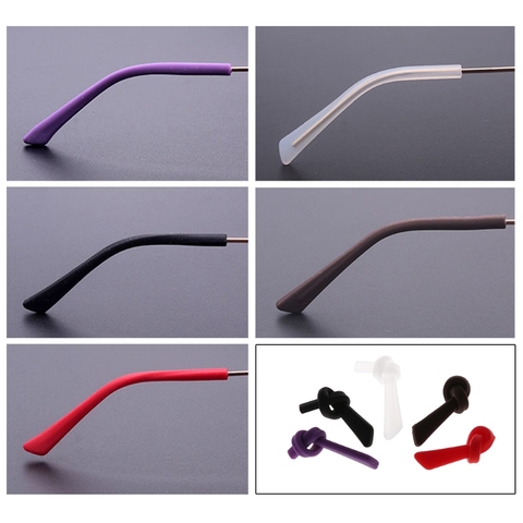 Gafas antideslizantes de silicona suave, puntas de templo, accesorios, Agujero cuadrado, envío gratis, venta al por mayor, 1 par ► Foto 1/6